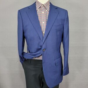 SuitSupply Lazino SB Mens Sport Coat Blazer Blue Vitale Barberis Pure Wool 44R